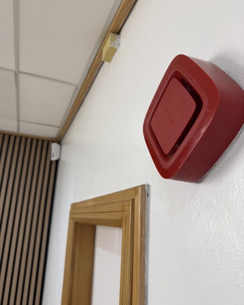 Ajax alarm sounder installed by AR Systems